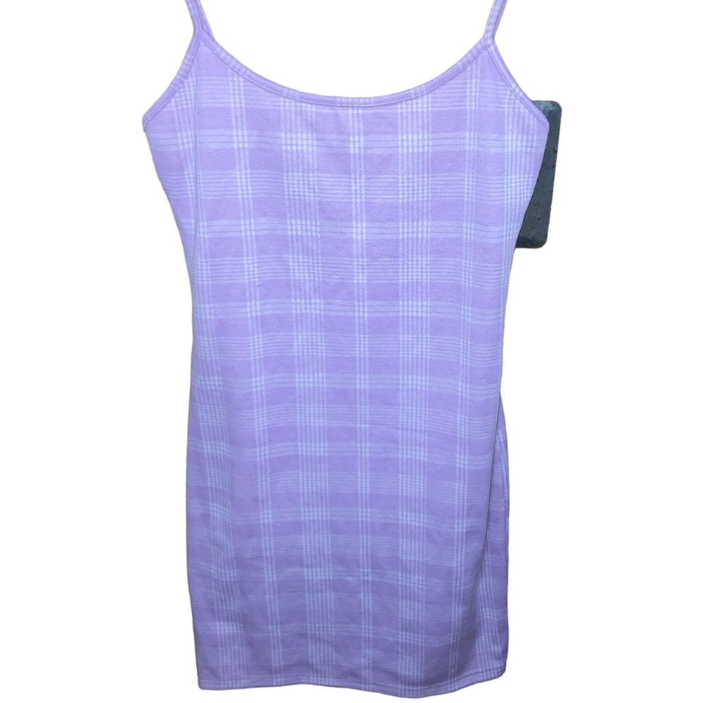 Purple Plaid Mini Dress